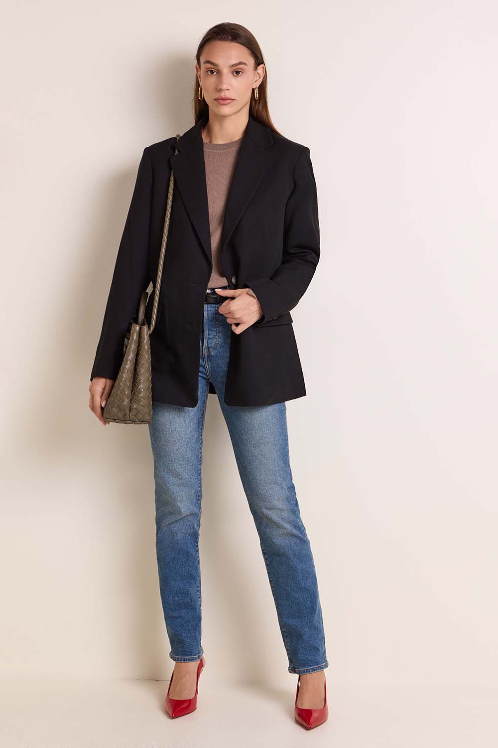 מכנסי ג'ינס וודג'י בגזרה ישרה